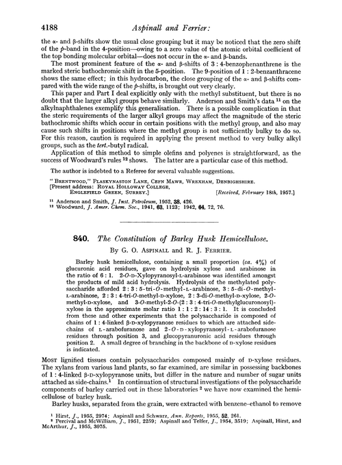 840. The constitution of barley husk hemicellulose