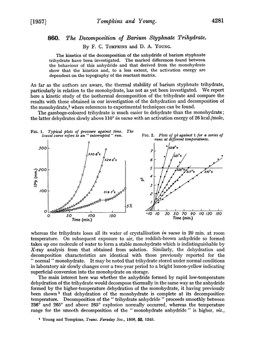 860. The decomposition of barium styphnate trihydrate