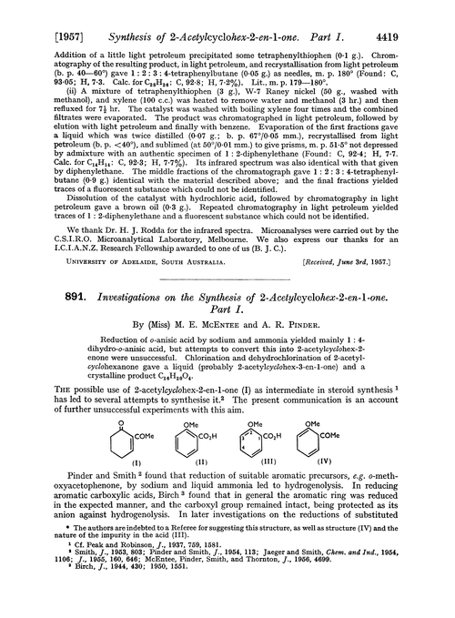 891. Investigations on the synthesis of 2-acetylcyclohex-2-en-1-one. Part I