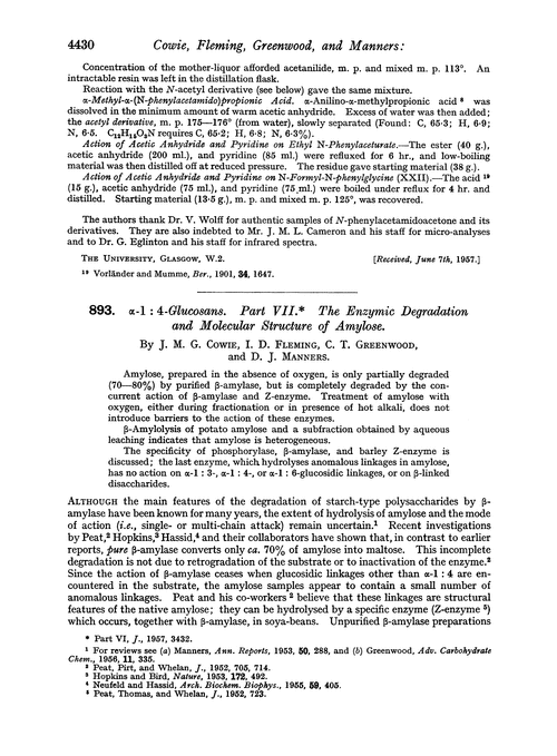 893. α-1 : 4-Glucosans. Part VII. The enzymic degradation and molecular structure of amylose