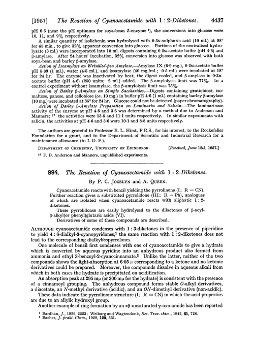 894. The reaction of cyanoacetamide with 1 : 2-diketones