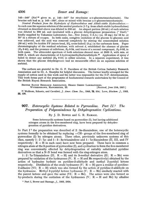 907. Heterocyclic systems related to pyrrocoline. Part II. The preparation of polyazaindenes by dehydrogenative cyclisations