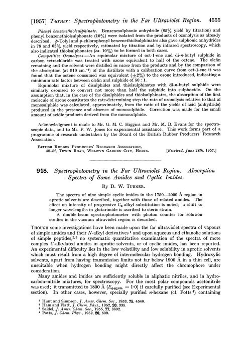 915. Spectrophotometry in the far ultraviolet region. Absorption spectra of some amides and cyclic imides