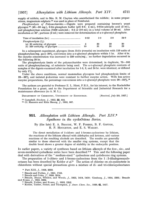 951. Alkenylation with lithium alkenyls. Part XIV. Syntheses in the cyclooctene series