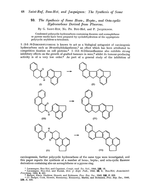 10. The synthesis of some hexa-, hepta-, and octa-cyclic hydrocarbons derived from fluorene