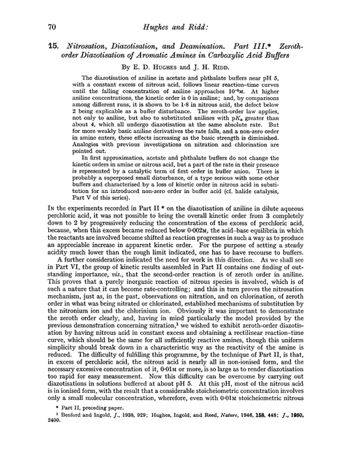 15. Nitrosation, diazotisation, and deamination. Part III. Zeroth-order diazotisation of aromatic amines in carboxylic acid buffers