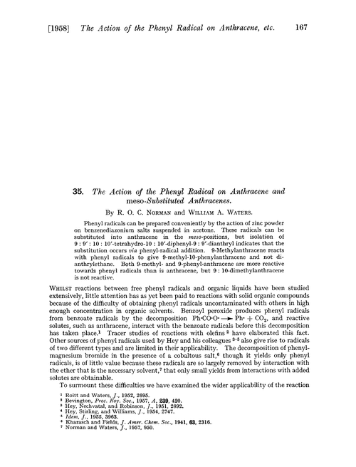 35. The action of the phenyl radical on anthracene and meso-substituted anthracenes