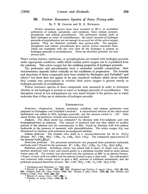 56. Nuclear resonance spectra of some peroxy-salts