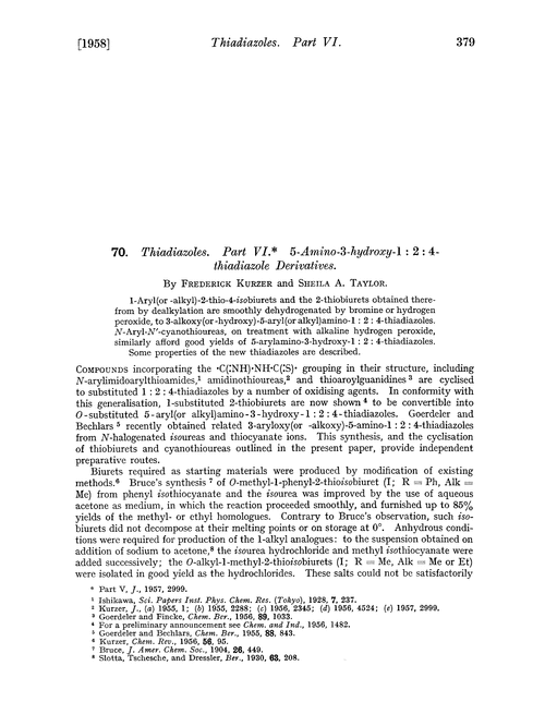 70. Thiadiazoles. Part VI. 5-Amino-3-hydroxy-1 : 2 : 4-thiadiazole derivatives