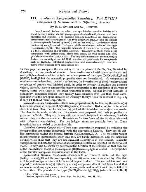 111. Studies in co-ordination chemistry. Part XVIII. Complexes of osmium with a di(tertiary arsine)