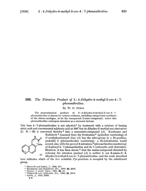 160. The nitration product of 3 : 4-dihydro-4-methyl-3-oxo-4 : 7-phenanthroline