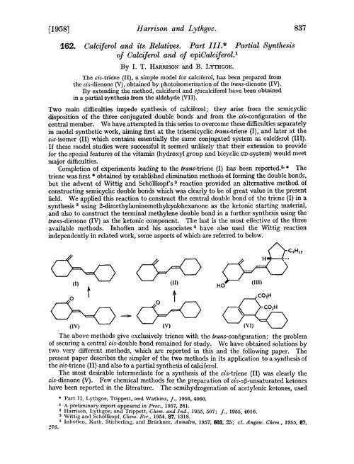 162. Calciferol and its relatives. Part III. Partial synthesis of calciferol and of epicalciferol