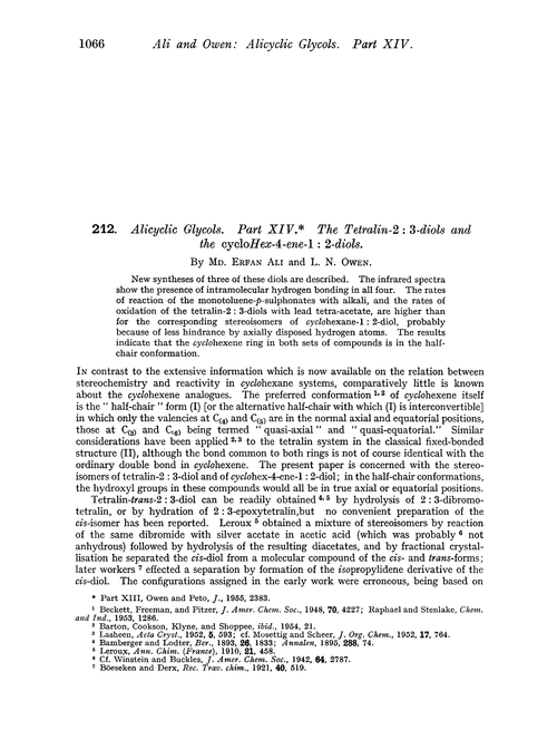 212. Alicyclic glycols. Part XIV. The tetralin-2 : 3-diols and the cyclohex-4-ene-1 : 2-diols