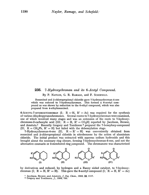 235. 7-Hydroxychroman and its 6-acetyl compound