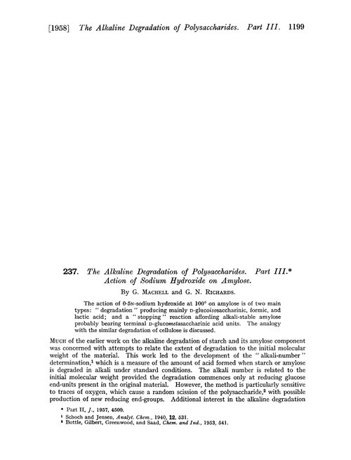 237. The alkaline degradation of polysaccharides. Part III. Action of sodium hydroxide on amylose