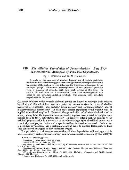 238. The alkaline degradation of polysaccharides. Part IV. Monosaccharide analogues of periodate oxycellulose