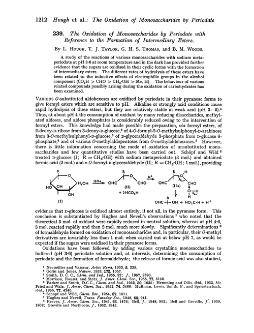 239. The oxidation of monosaccharides by periodate with reference to the formation of intermediary esters