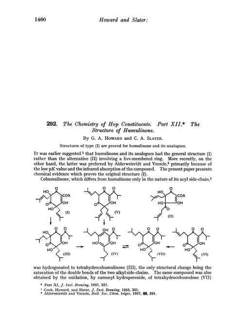 292. The chemistry of hop constituents. Part XII. The structure of humulinone