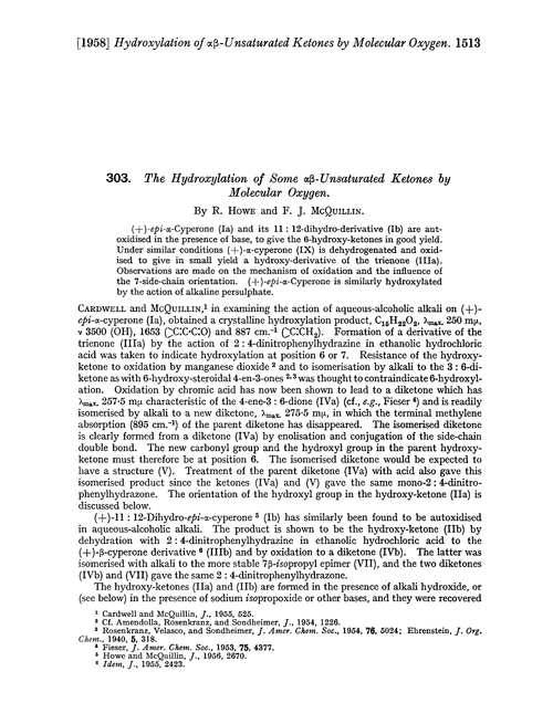 303. The hydroxylation of some αβ-unsaturated ketones by molecular oxygen