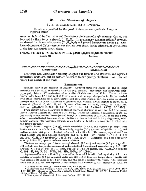 315. The structure of aegelin