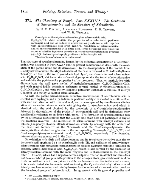 371. The chemistry of fungi. Part XXXIII. The oxidation of sclerotioramine and the structure of sclerotiorin