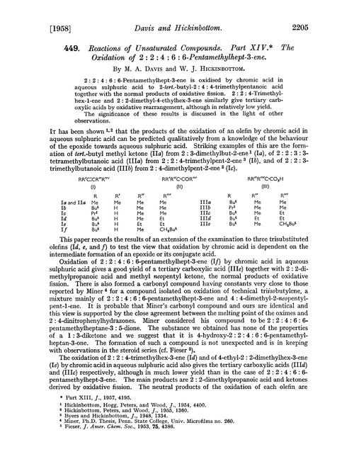 449. Reactions of unsaturated compounds. Part XIV. The oxidation of 2 : 2 : 4 : 6 : 6-pentamethylhept-3-ene