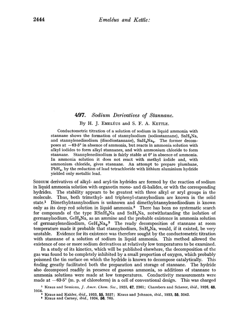 497. Sodium derivatives of stannane