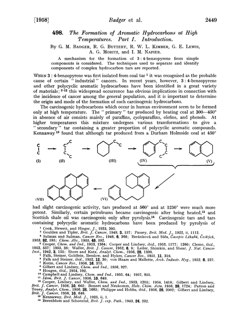 498. The formation of aromatic hydrocarbons at high temperatures. Part I. Introduction