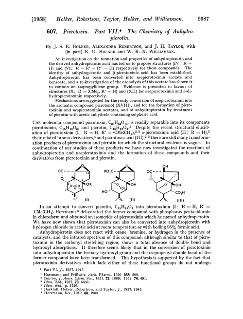 607. Picrotoxin. Part VII. The chemistry of anhydropicrotin