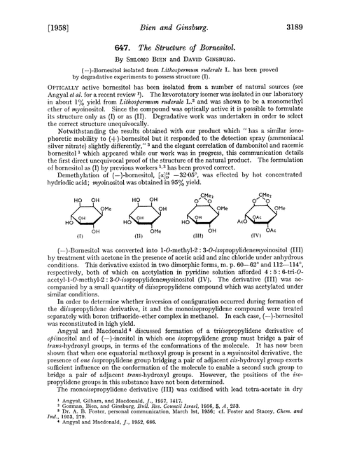 647. The structure of bornesitol