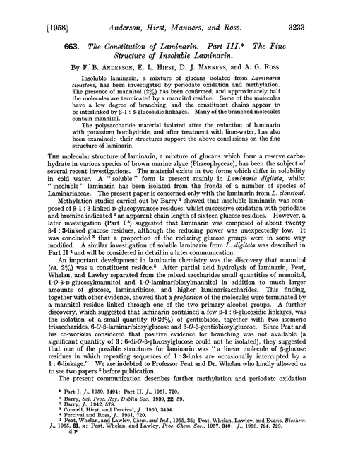 663. The constitution of laminarin. Part III. The fine structure of insoluble laminarin