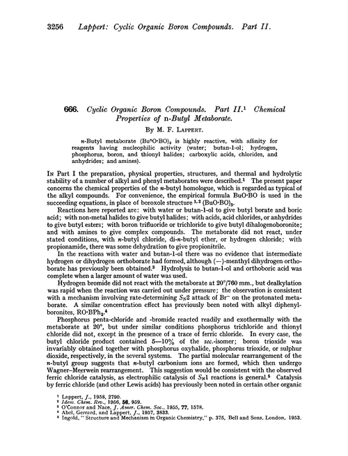 666. Cyclic organic boron compounds. Part II. Chemical properties of n-butyl metaborate