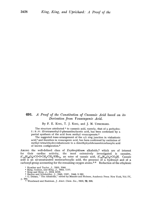 691. A proof of the constitution of cassanic acid based on its derivation from vouacapenic acid