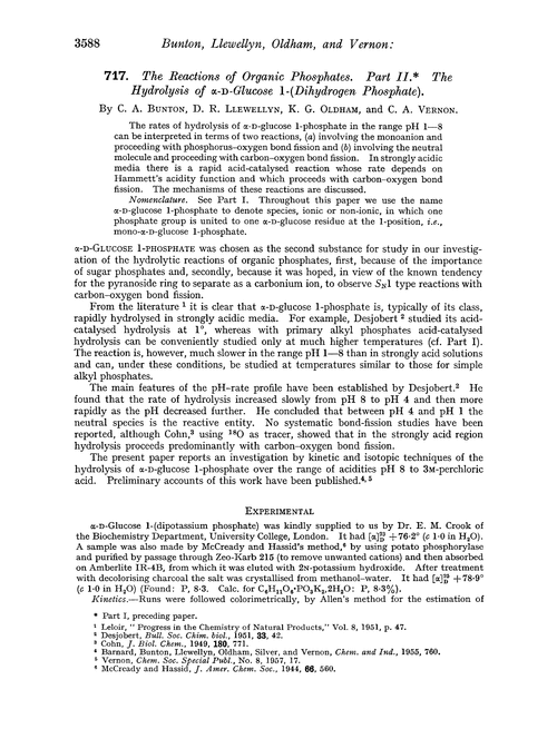 717. The reactions of organic phosphates. Part II. The hydrolysis of α-D-glucose 1-(dihydrogen phosphate)
