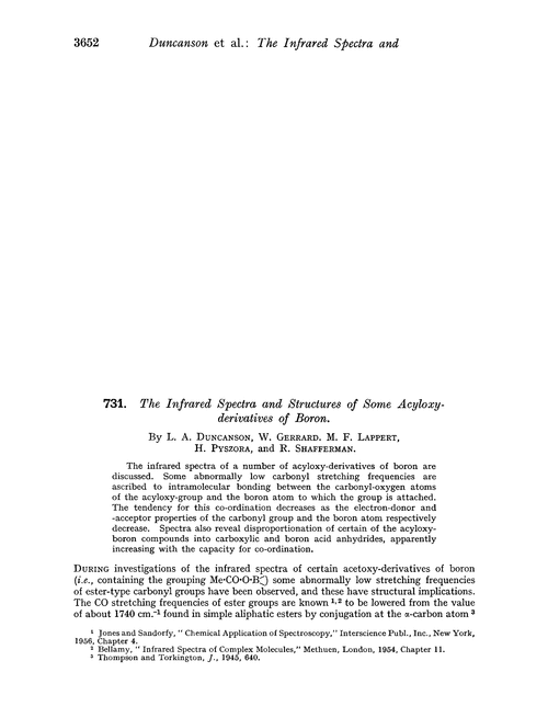 731. The infrared spectra and structures of some acyloxy-derivatives of boron