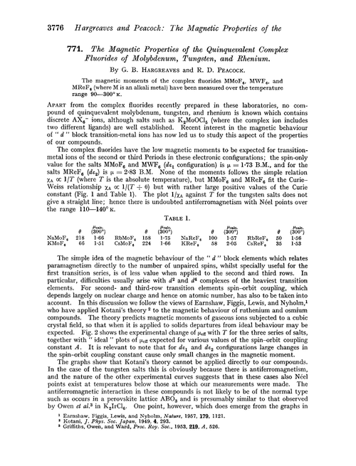 771. The magnetic properties of the quinquevalent complex fluorides of molybdenum, tungsten, and rhenium