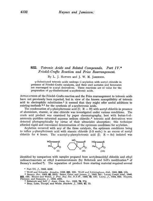 832. Tetronic acids and related compounds. Part IV. Friedel–Crafts reaction and Fries rearrangement