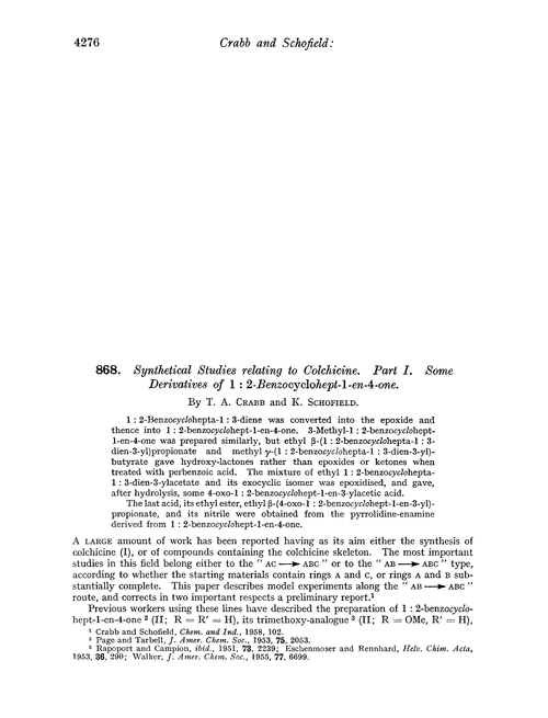 868. Synthetical studies relating to colchicine. Part I. Some derivatives of 1 : 2-benzocyclohept-1-en-4-one