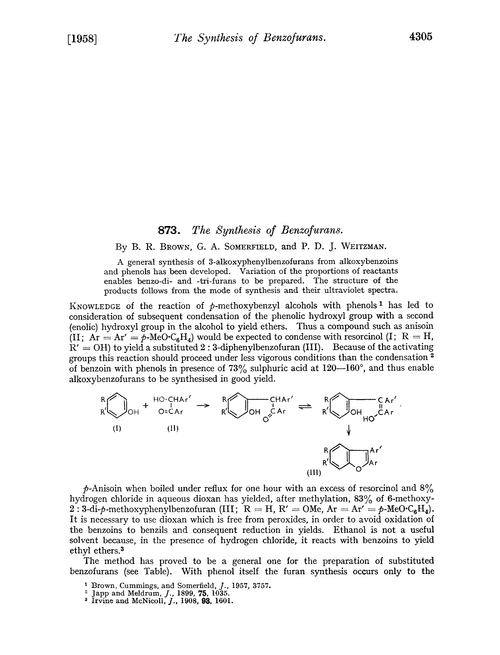 873. The synthesis of benzofurans