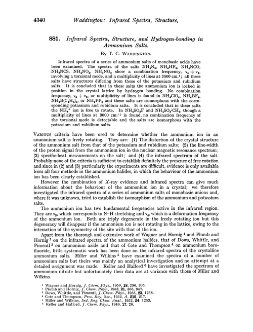 881. Infrared spectra, structure, and hydrogen-bonding in ammonium salts