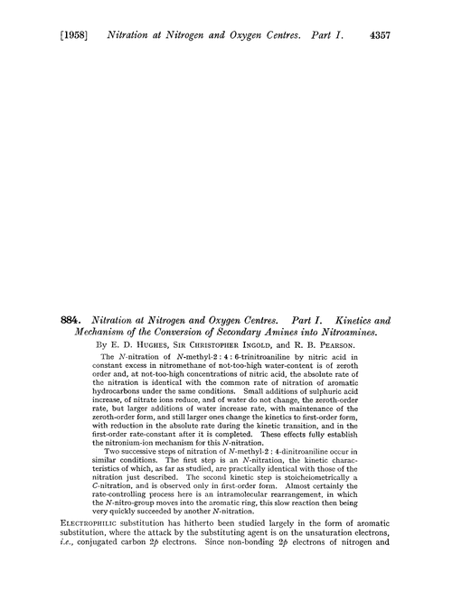 884. Nitration at nitrogen and oxygen centres. Part I. Kinetics and mechanism of the conversion of secondary amines into nitroamines