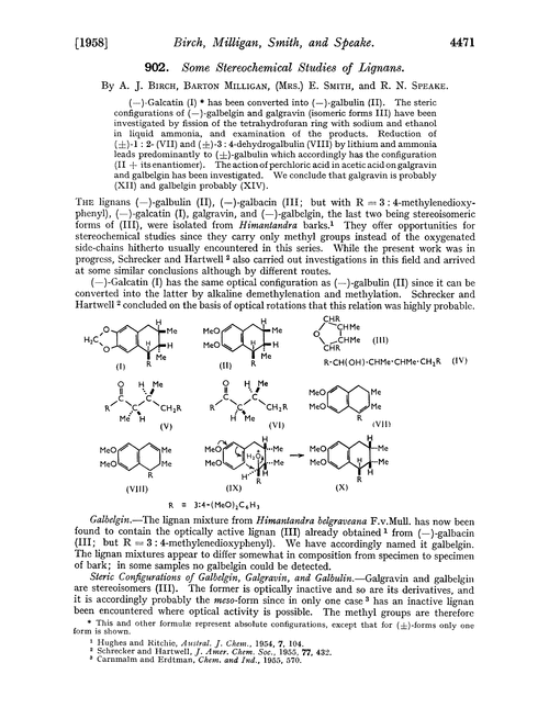 902. Some stereochemical studies of lignans