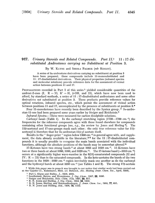 917. Urinary steroids and related compounds. Part II. 11 : 17-Disubstituted androstanes carrying no substituent at position 3