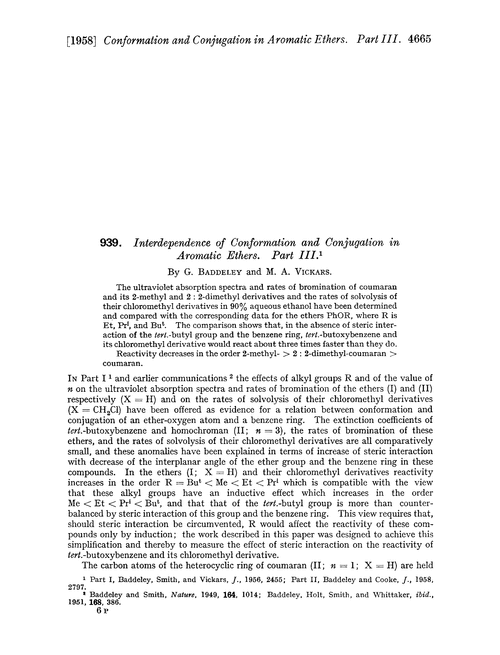 939. Interdependence of conformation and conjugation in aromatic ethers. Part III