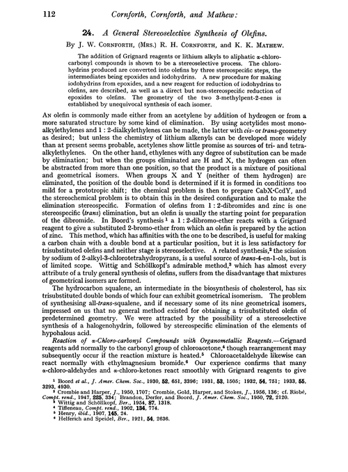 24. A general stereoselective synthesis of olefins