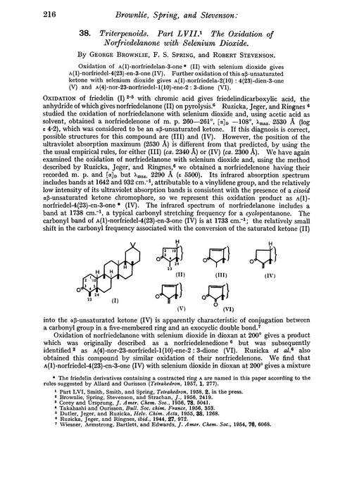 38. Triterpenoids. Part LVII. The oxidation of norfriedelanone with selenium dioxide