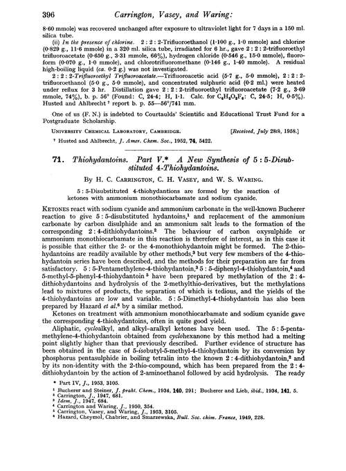 71. Thiohydantoins. Part V. A new synthesis of 5 : 5-disubstituted4-thiohydantoins