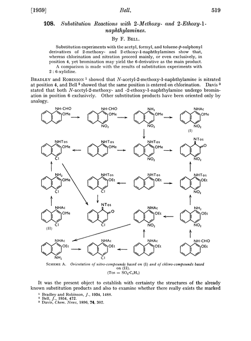 108. Substitution reactions with 2-methoxy- and 2-ethoxy-1-naphthylamines