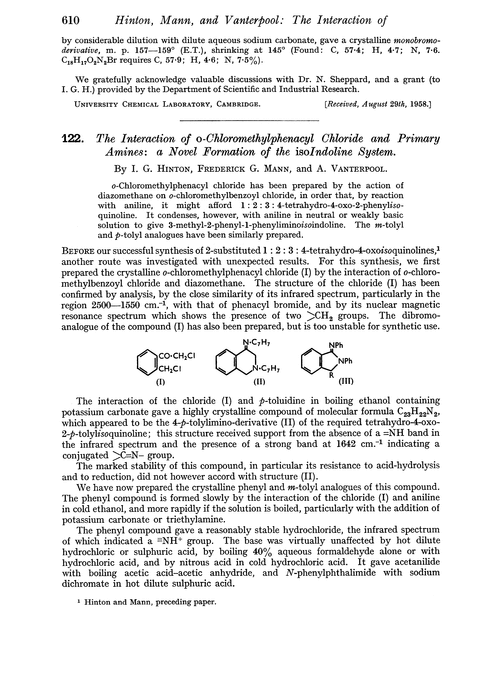 122. The interaction of o-chloromethylphenacyl chloride and primary amines: a novel formation of the isoindoline system