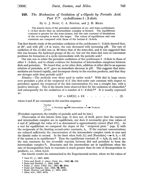149. The mechanism of oxidation of α-glycols by periodic acid. Part V. Cyclohexane-1 : 2-diols
